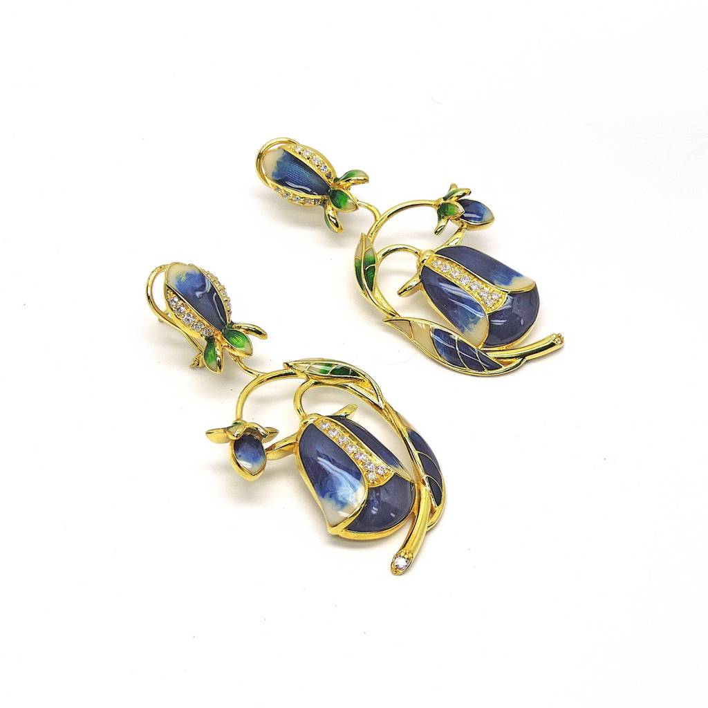 Drop Dead Blue Tulip Earring : 6188ER