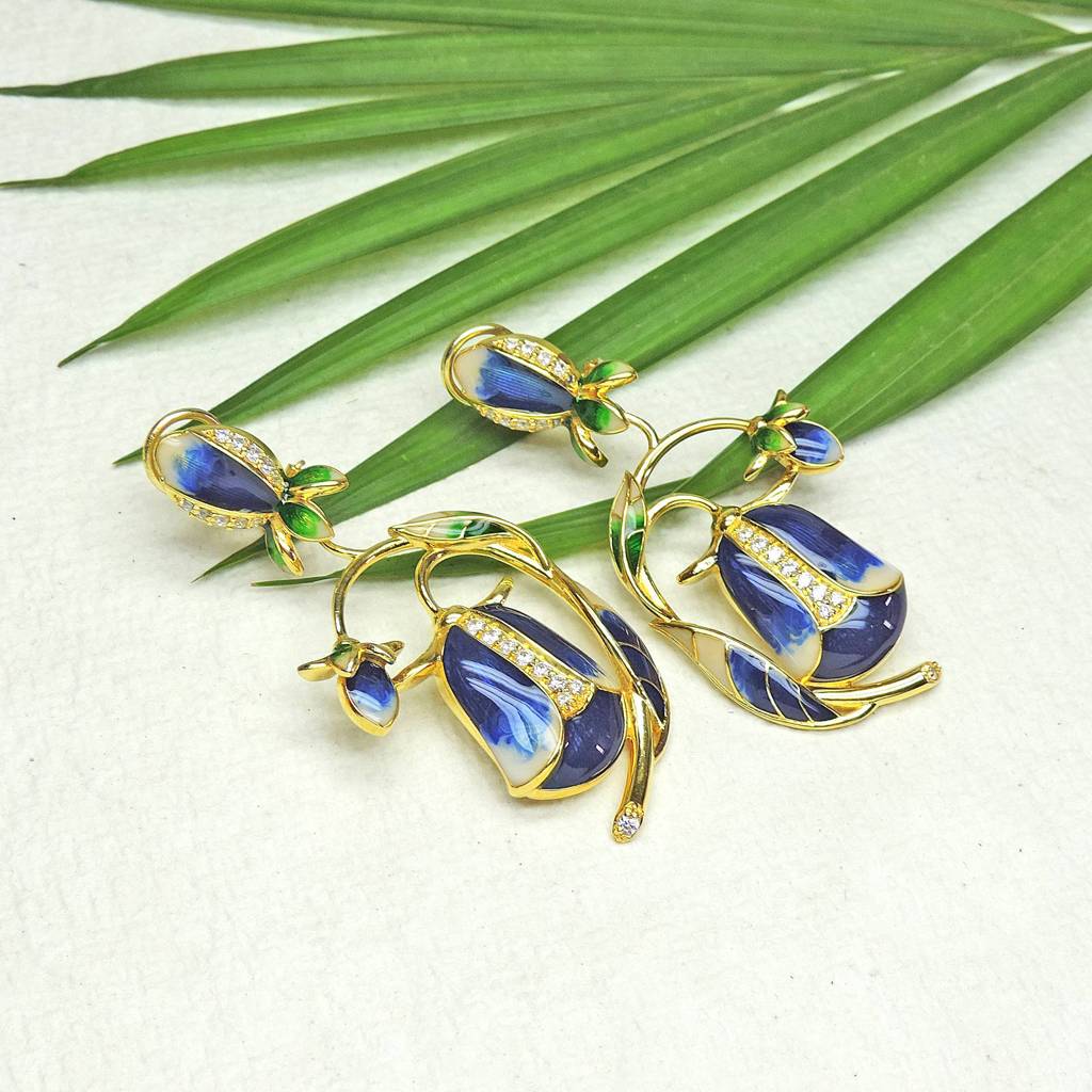 Drop Dead Blue Tulip Earring : 6188ER