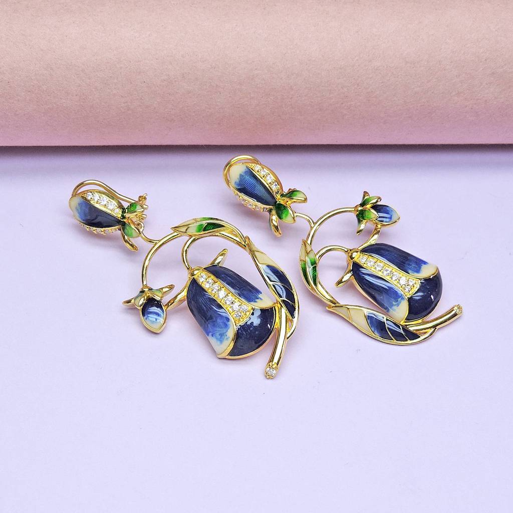 Drop Dead Blue Tulip Earring : 6188ER