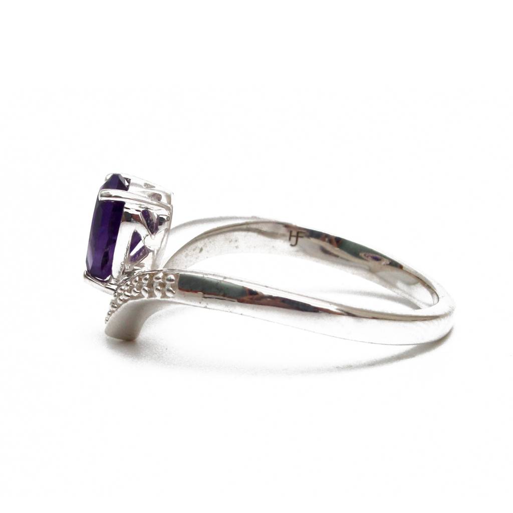 Amethyst Pear Gemstone Ring : HJR0384