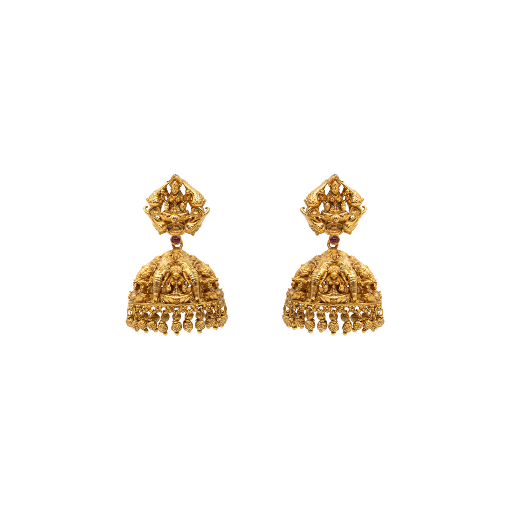 Gajalakshmi Combo Necklace Set – 1 Gram Gold Plated Temple Jewellery : K-629
