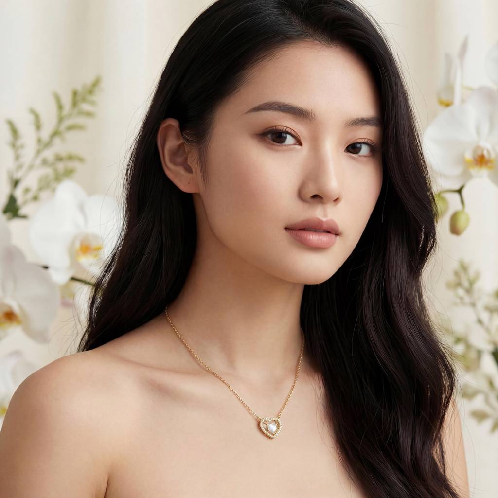 Themosaic" Geometric Heart Necklace : YUFSNL216