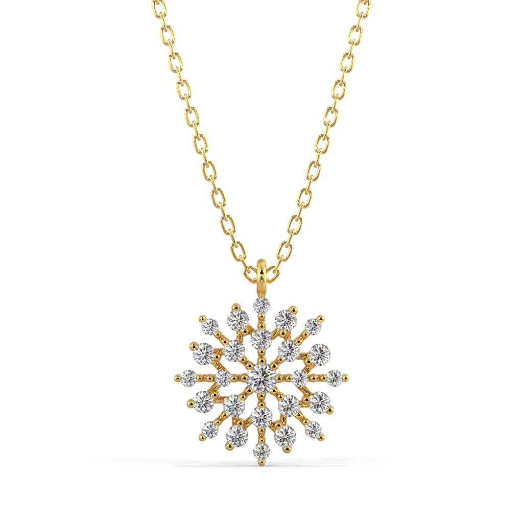 Shining Snowflake Pendant Necklace : SLVR-PYG-12