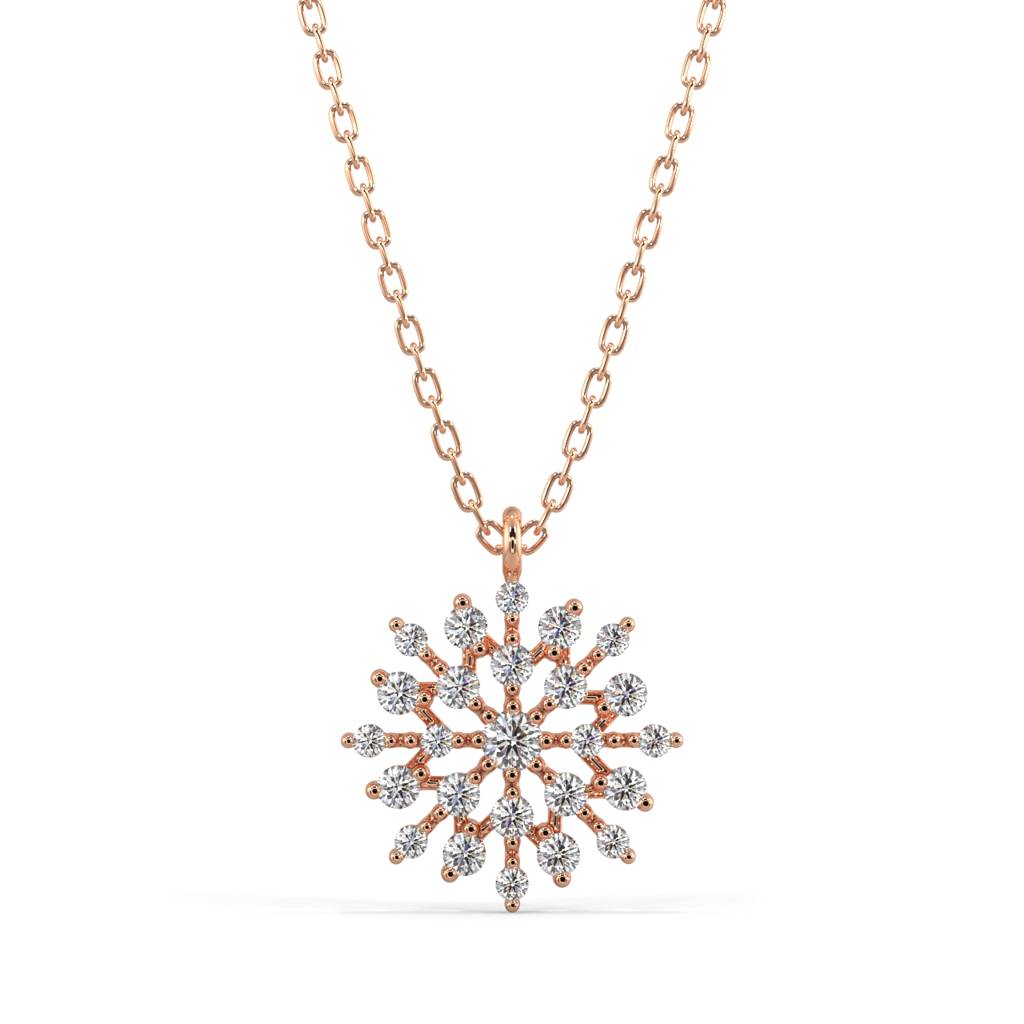 Shining Snowflake Pendant Necklace : SLVR-PYG-12