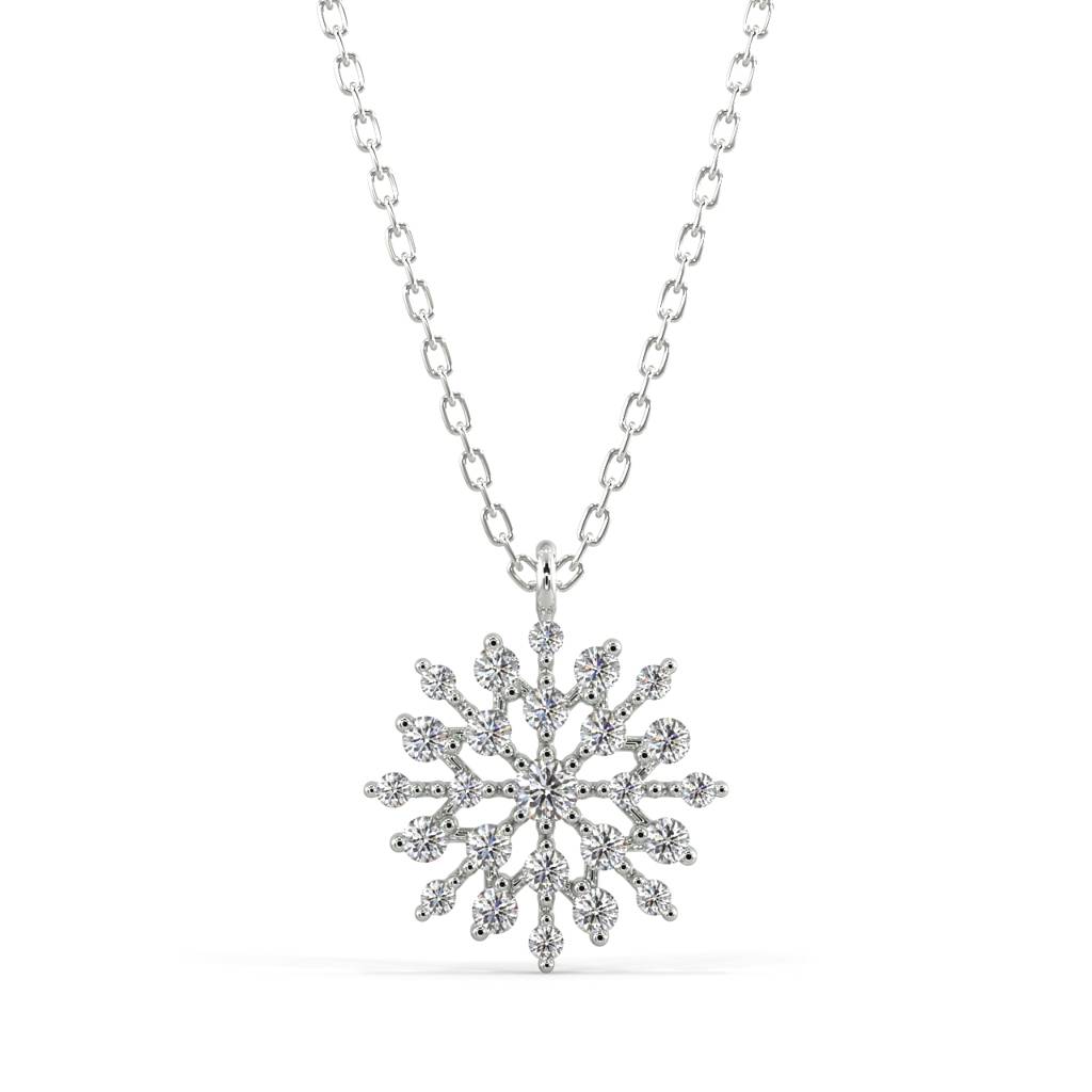 Shining Snowflake Pendant Necklace : SLVR-PYG-12