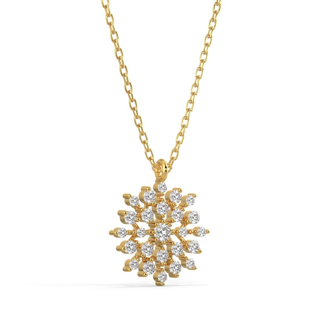 Shining Snowflake Pendant Necklace : SLVR-PYG-12