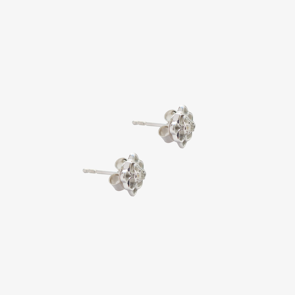 Rose Stud Earrings : ER-RS19-SL-CZ