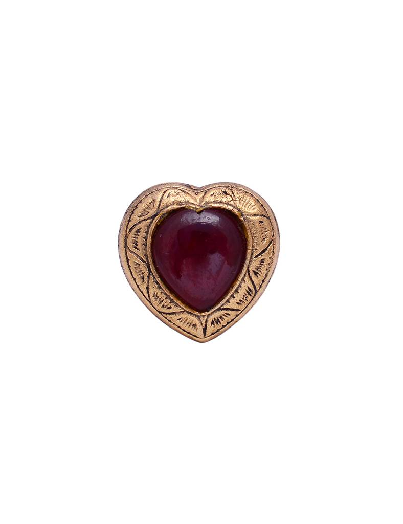 925 Sterling Silver Adjustable Ring With 24K Gold Plated And Ruby Hydro : 2416