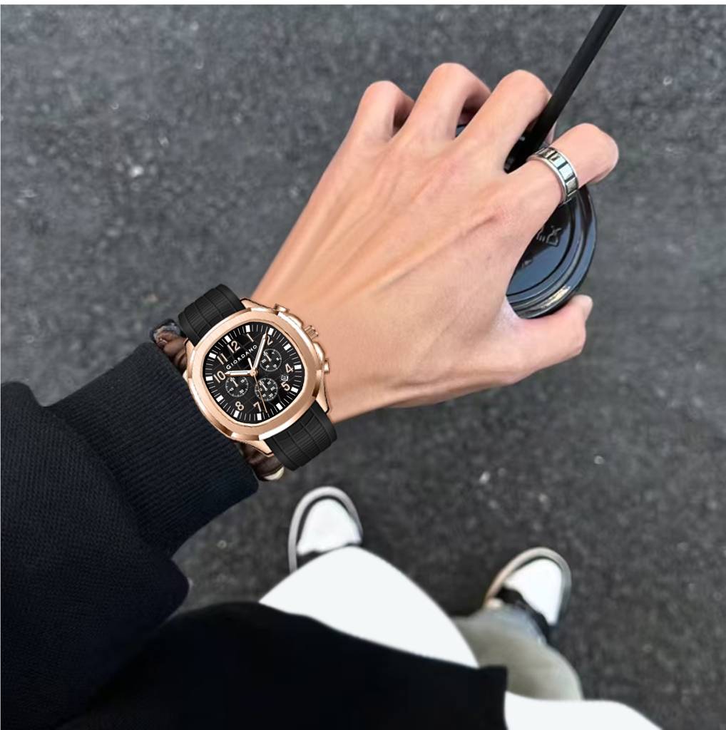 Giordano Precision And Comfort Multi Function Watch For Men With Textured Dial & Trendy Silicone Band : GZ-50143-02