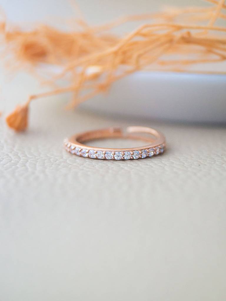 Pretty Eternity Rose Gold Plated Sterling Silver Adjustable Ring : MZRRA601D1443