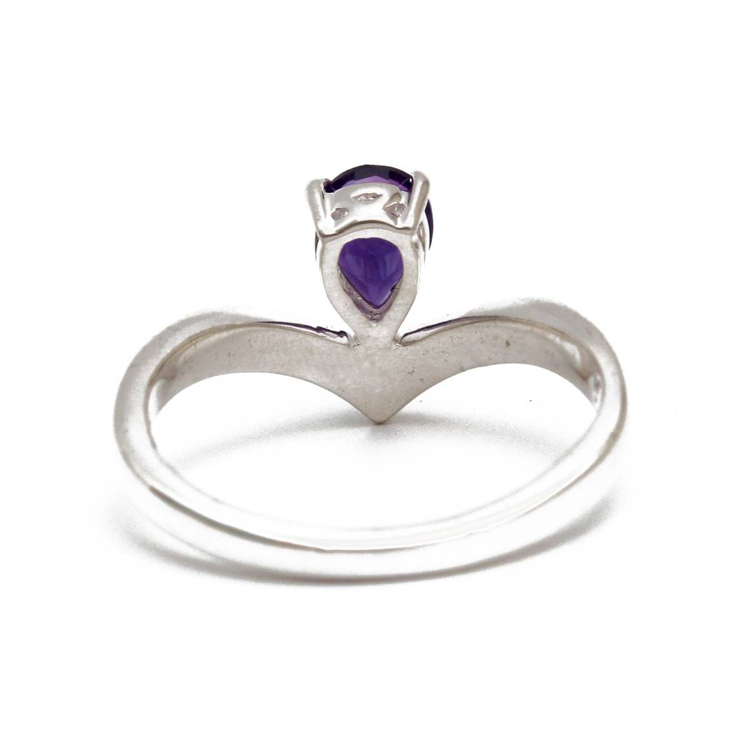 Amethyst Pear Gemstone Ring : HJR0384