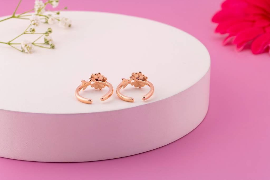 Flora Bloom 92.5 Silver Toe Ring : SKU1131