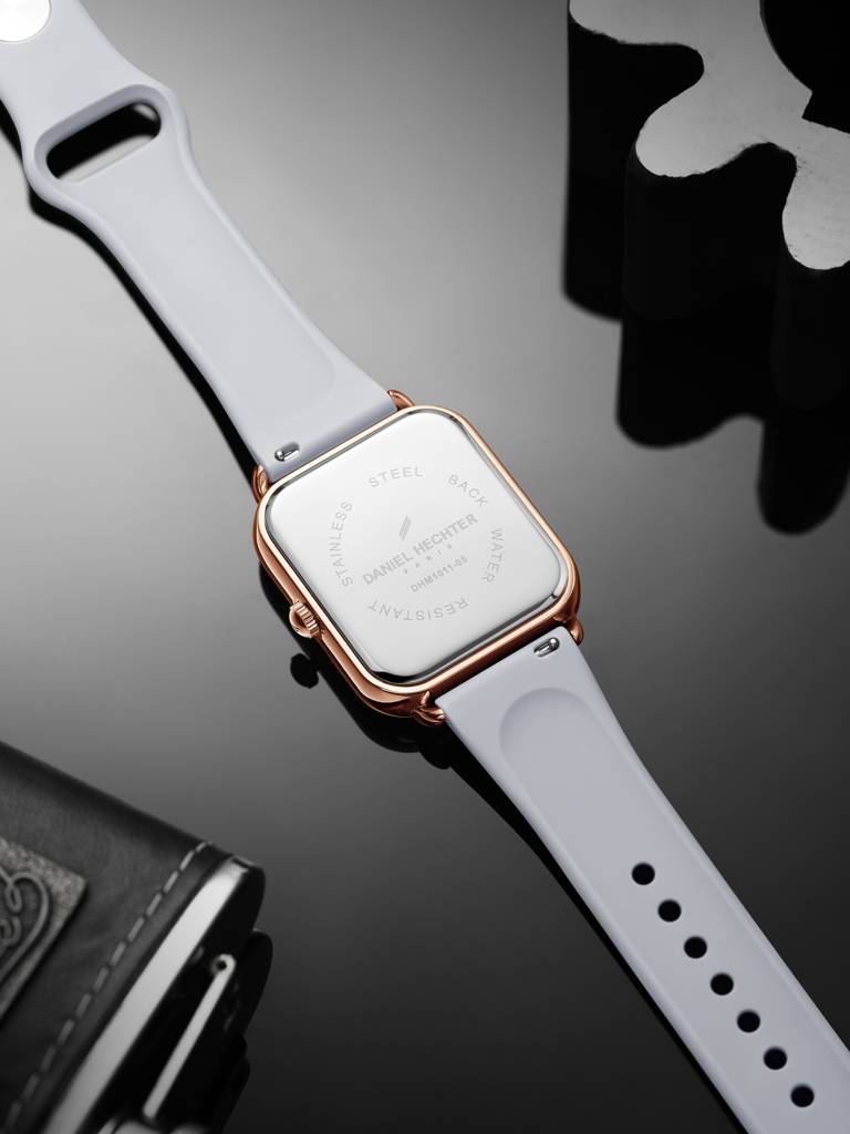 Daniel Hechter Paris Square Dial Watch For Men With Stylish Silicone Strap, Water Resistant & Quartz Movement - D : DHM1011-06