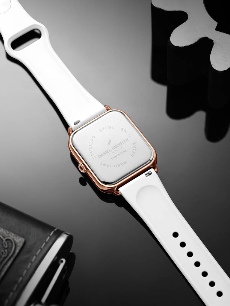 Daniel Hechter Paris Square Dial Watch For Men With Stylish Silicone Strap, Water Resistant & Quartz Movement - D : DHM1011-07