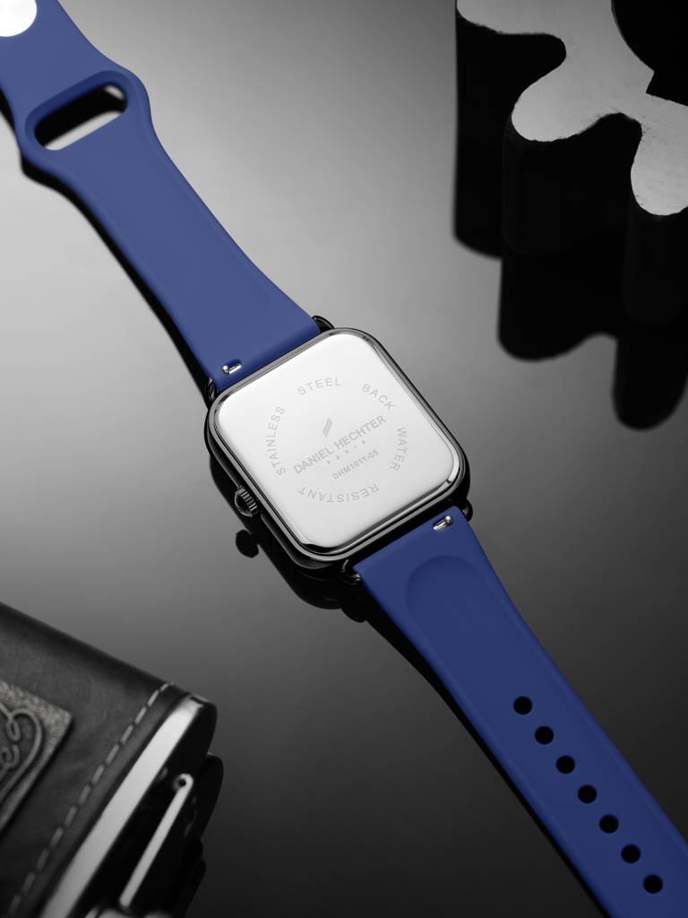 Daniel Hechter Paris Square Dial Watch For Men With Stylish Silicone Strap, Water Resistant & Quartz Movement - D : DHM1011-08