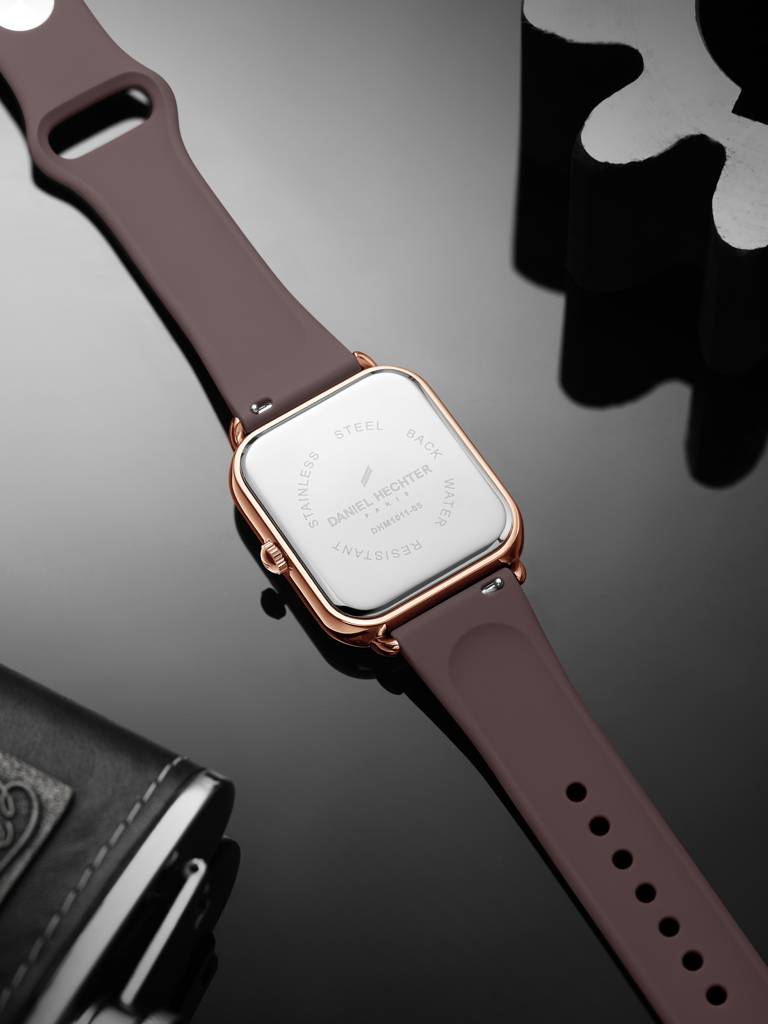 Daniel Hechter Paris Square Dial Watch For Men With Stylish Silicone Strap, Water Resistant & Quartz Movement - D : DHM1011-05