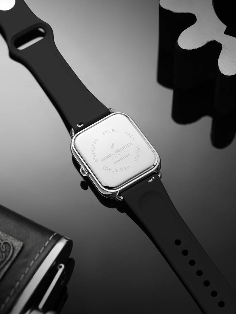 Daniel Hechter Paris Square Dial Watch For Men With Stylish Silicone Strap, Water Resistant & Quartz Movement - D : DHM1011-04