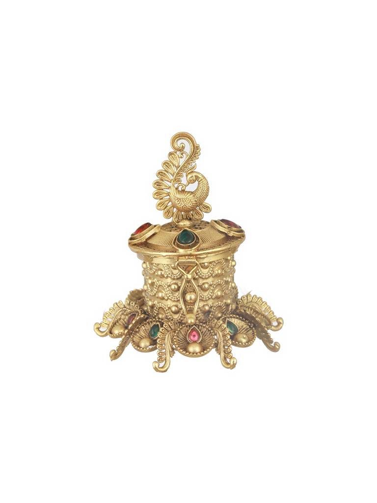 Peacock Design Handcrafted Traditional Kumkum Box : SJSB2544
