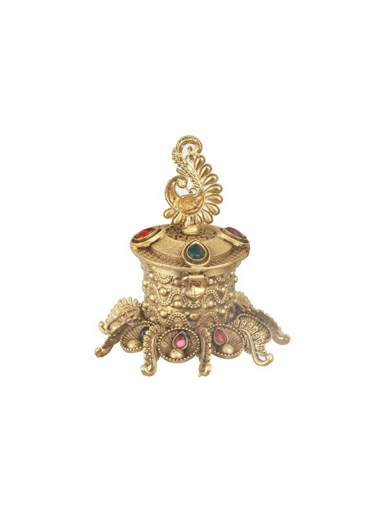 Peacock Design Handcrafted Traditional Kumkum Box : SJSB2544