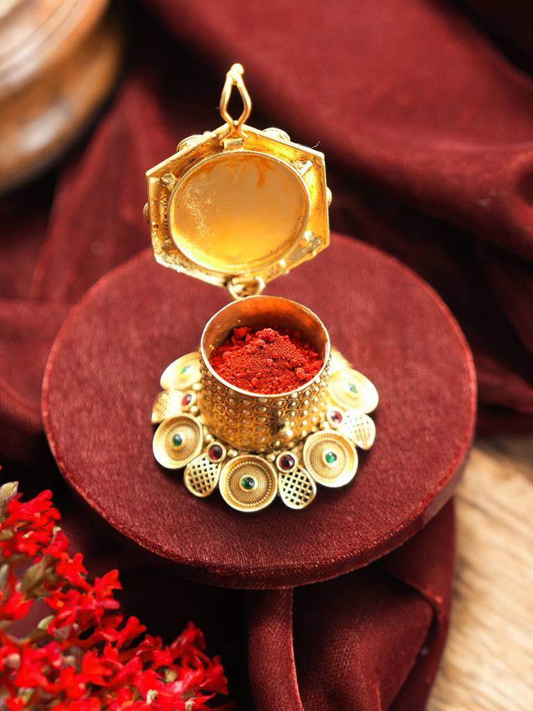 Krishna Radha Design Handcrafted Traditional Kumkum Box : SJSB2545