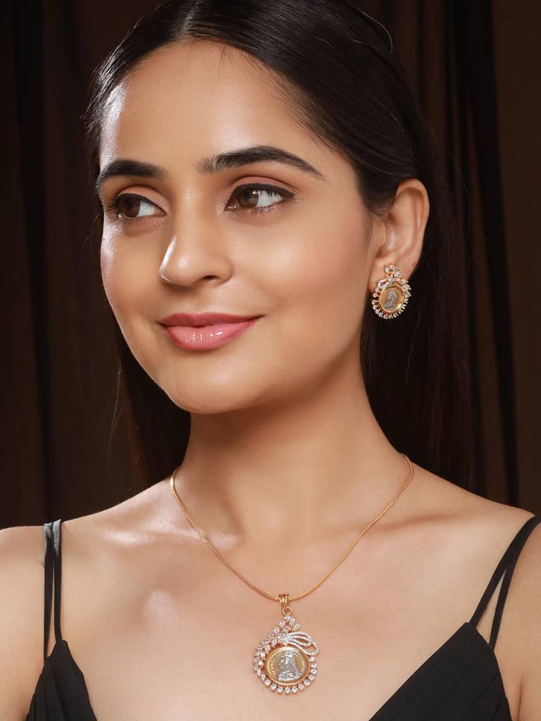 Gold Toned Ginni Locket Set For Women : SJLK2578