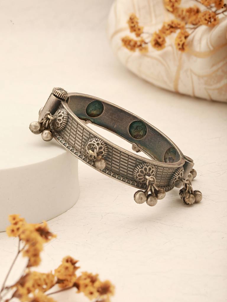 Estele Rhodium Plated Cz Fascinating Bangles With Multi