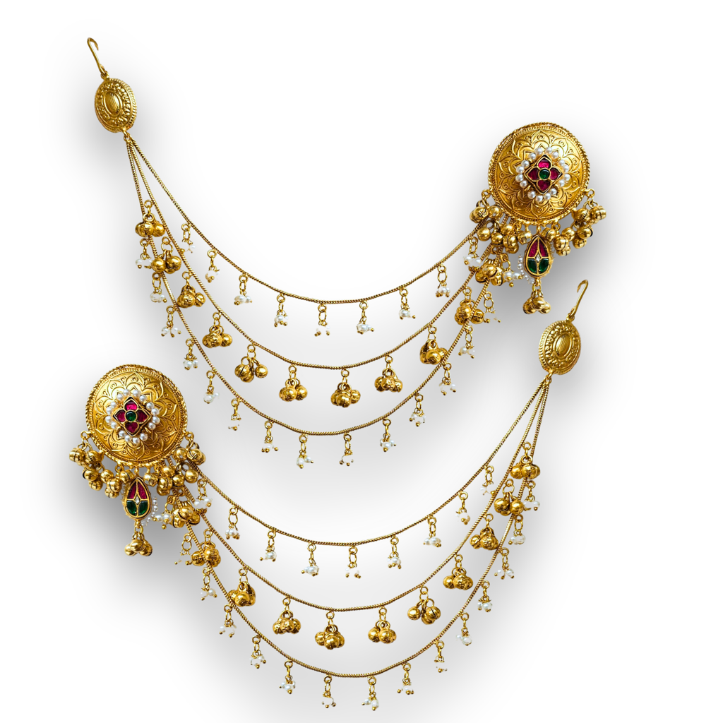 Aisha Kashmir Kaan Chain Jhumka : ER022