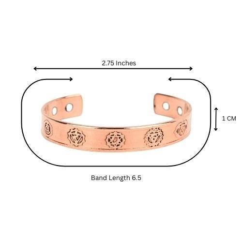 Pure Copper Healing Kada – Unisex Magnetic Cuff With 7 Chakra Engraving : SEVEN-CHAKRA-COPPER-KADA