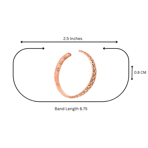 Pure Copper Magnetic Therapy Dimond Cut Band - Arthritis Relief – Adjustable, Stylish Design With 6 Power : COPPER-BAND-DIMOND
