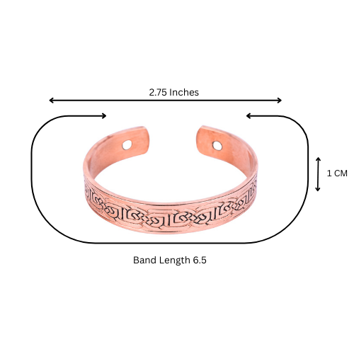 Pure Copper Magnetic Therapy Curve Band - Kada For Arthritis Relief – Adjustable, Stylish Design With 6 Po : COPPER-BAND-CURVE
