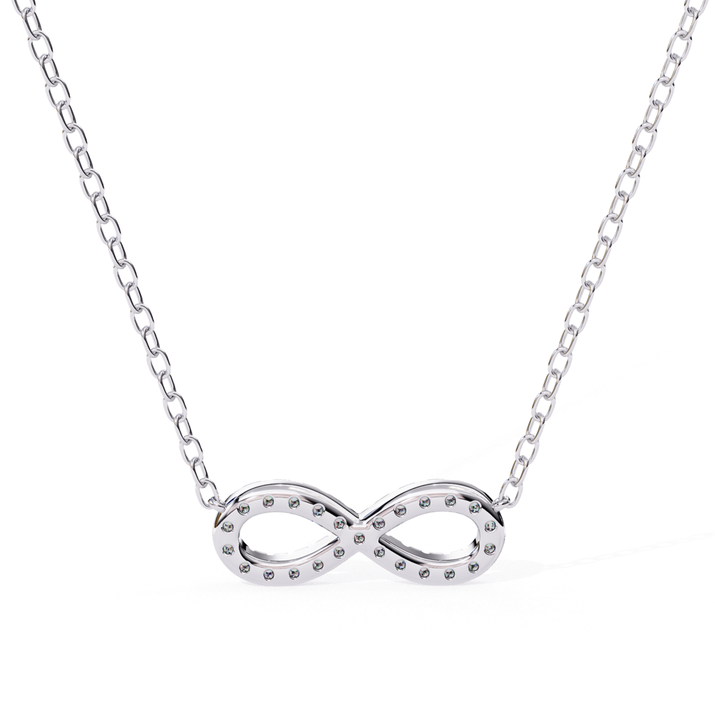 0.32Ct Round Cut Lab Grown Diamond Infinity Love Pendant : ZY-050