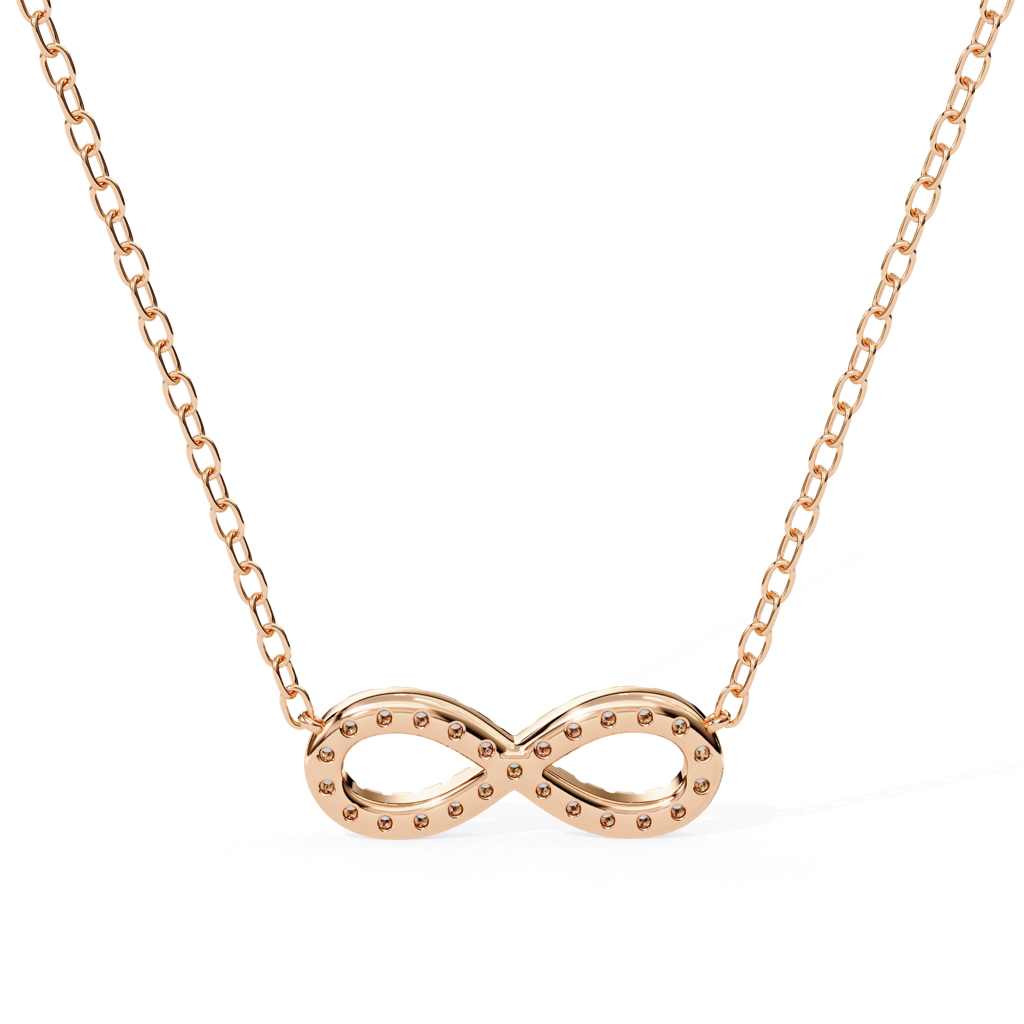 0.32Ct Round Cut Lab Grown Diamond Infinity Love Pendant : ZY-050