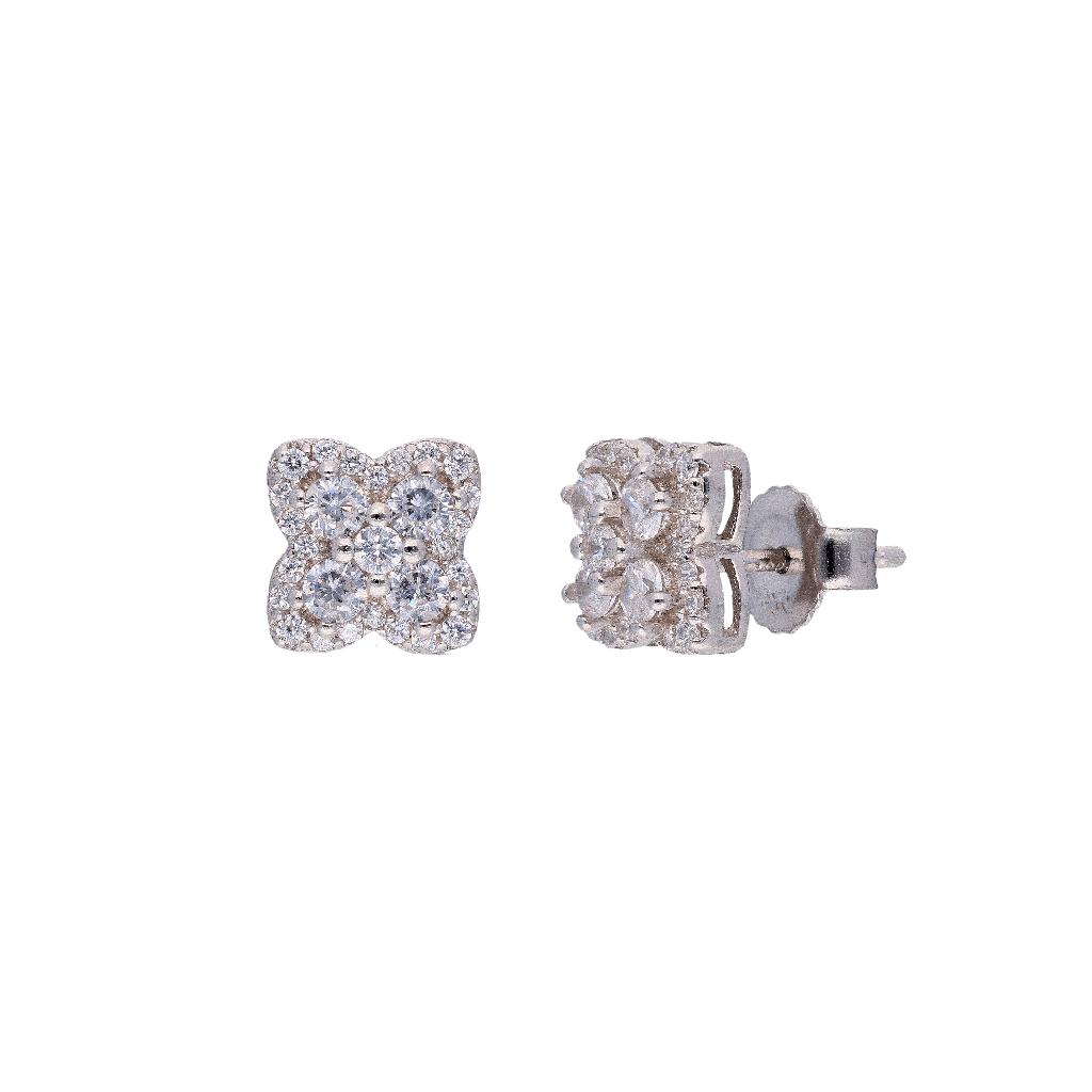 Silver Blossom Stud Earrings : 261