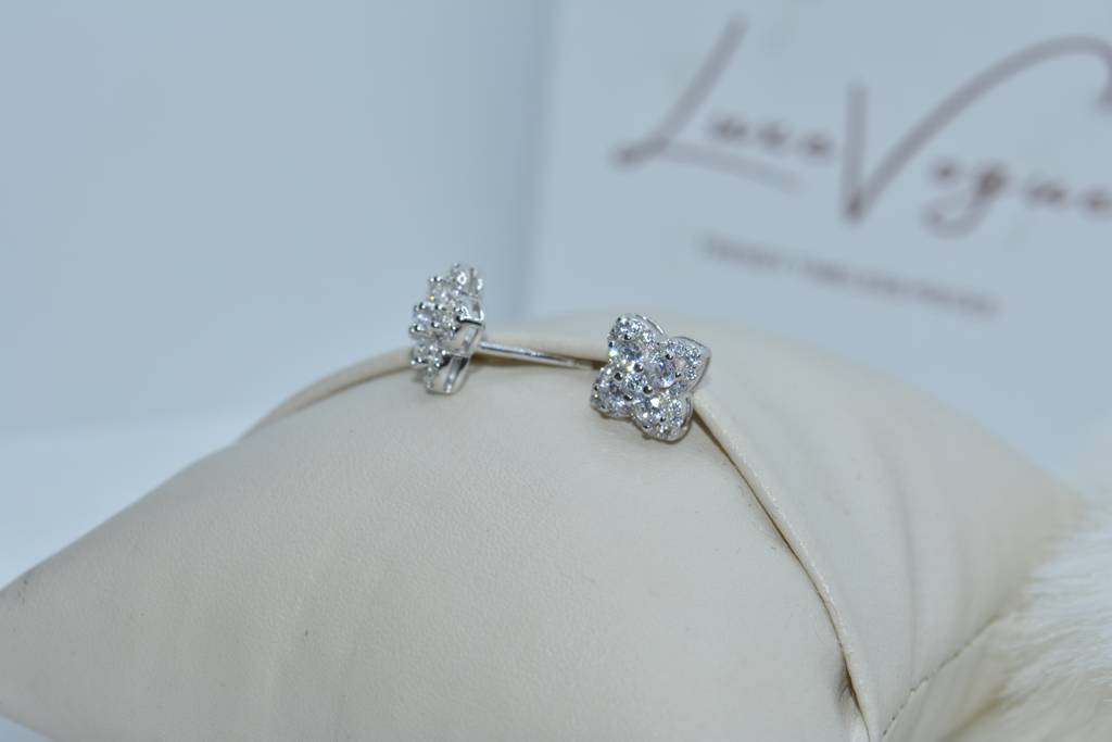 Silver Blossom Stud Earrings : 261