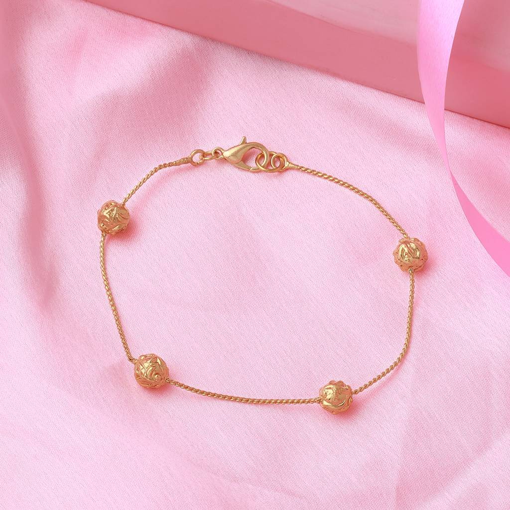 Estele Gold Plated Flower Designer Bracelet For Women : 262BR
