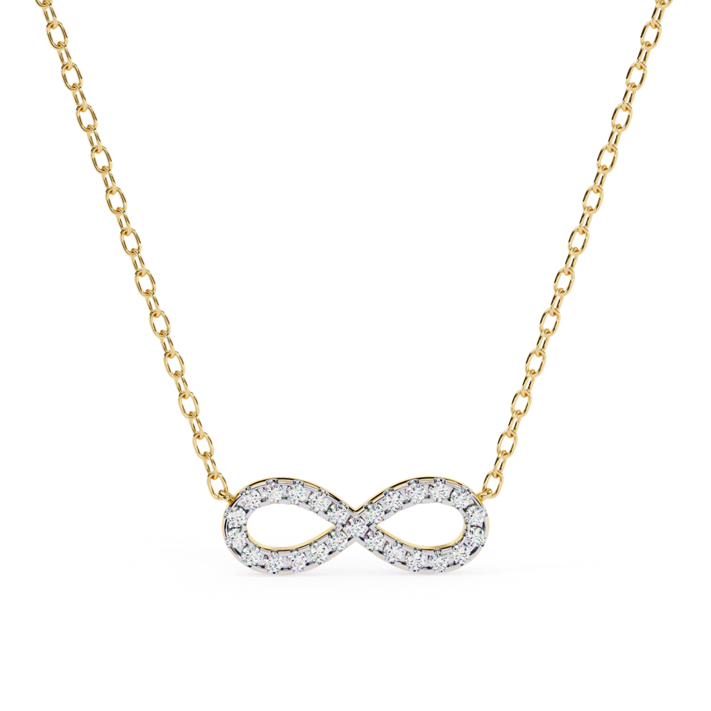 0.32Ct Round Cut Lab Grown Diamond Infinity Love Pendant : ZY-050