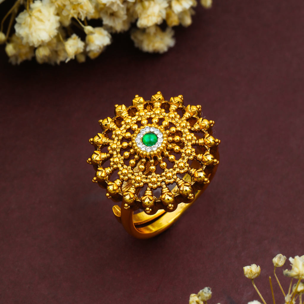 Minimalist Gold-Plated Temple Ring Â Dainty Engagement Jewellery J-309 : J-309