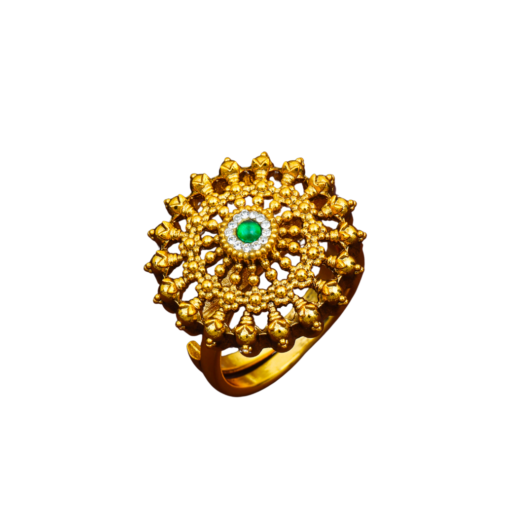 Minimalist Gold-Plated Temple Ring Â Dainty Engagement Jewellery J-309 : J-309