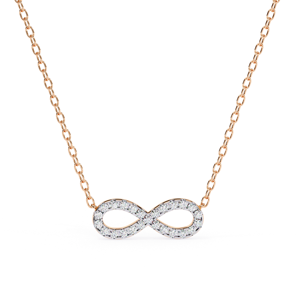 0.32Ct Round Cut Lab Grown Diamond Infinity Love Pendant : ZY-050