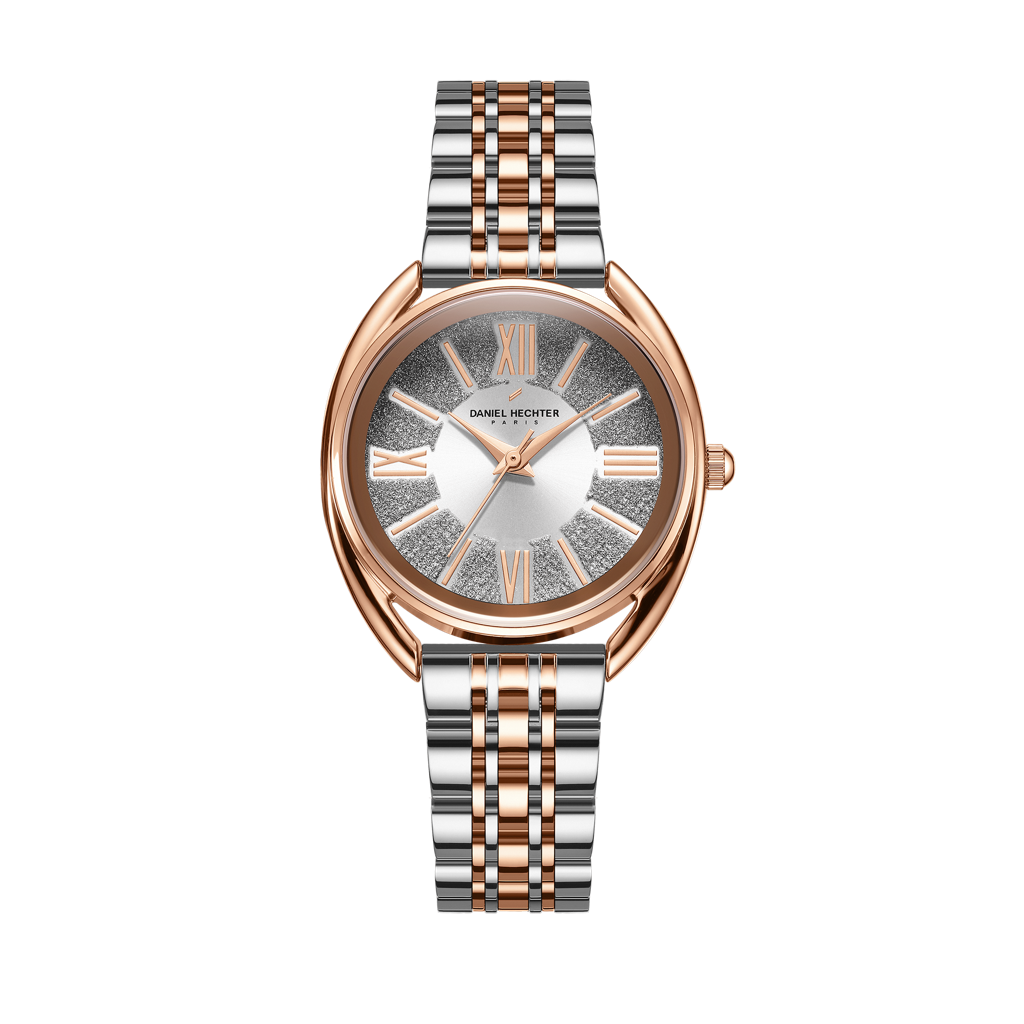 Daniel Hechter Paris Neuilly Collection Analog Watch For Women Â Roman Indexes, Shimmer Round Dial And Stainles : DHW2007-11