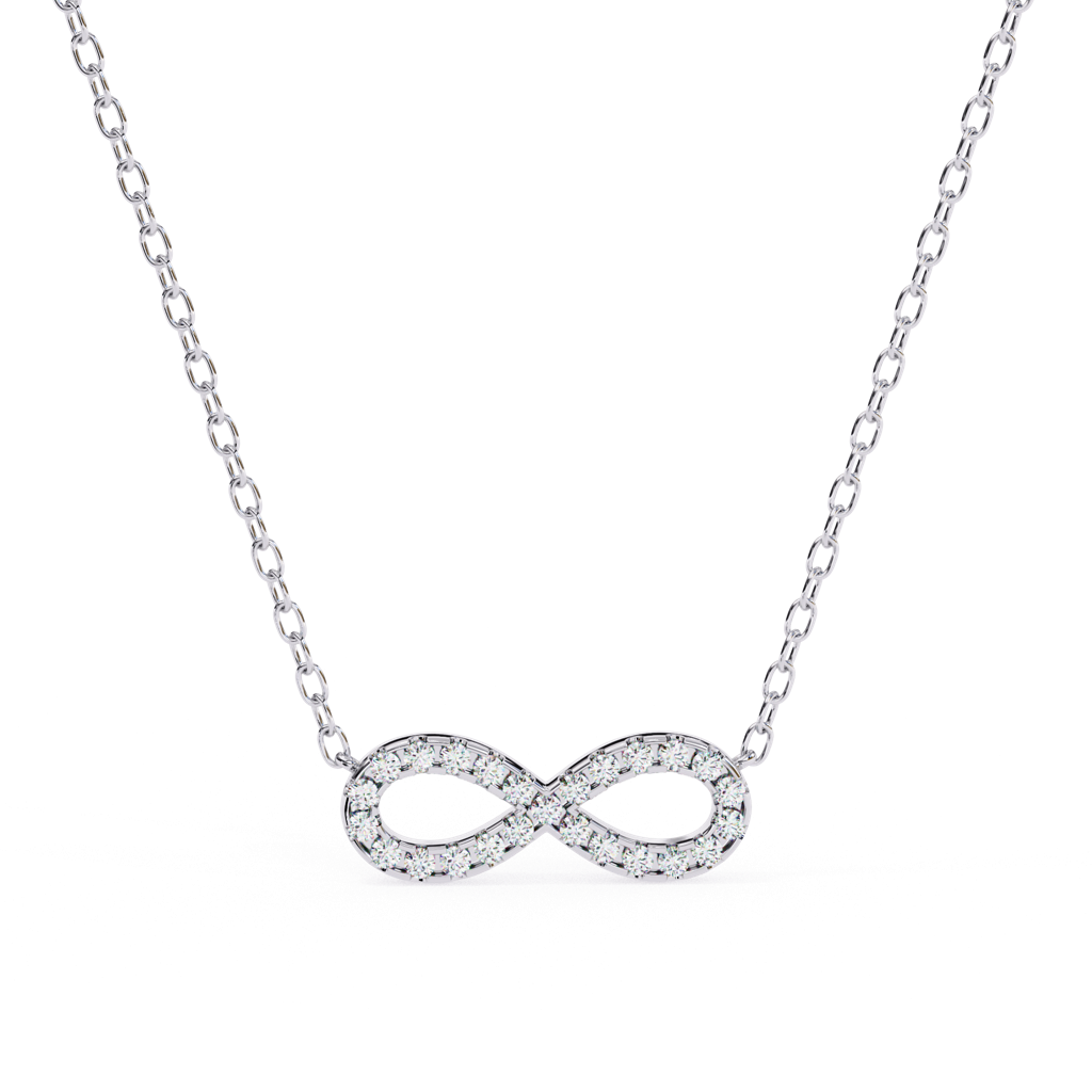 0.32Ct Round Cut Lab Grown Diamond Infinity Love Pendant : ZY-050