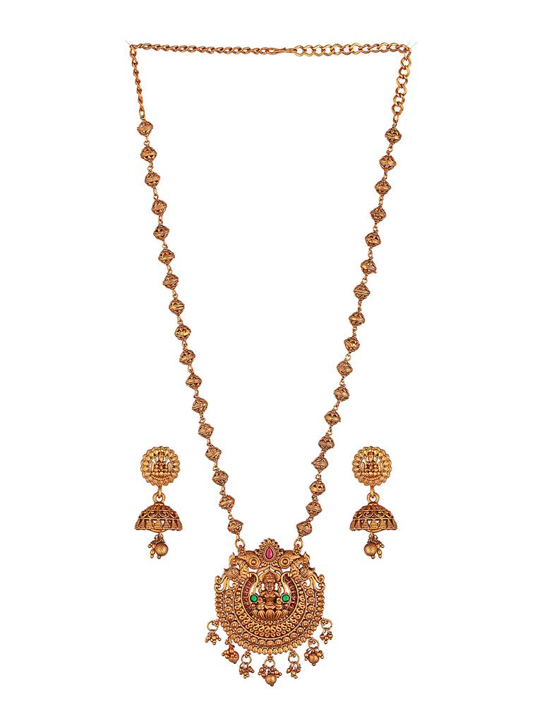 Gold Plated  Lakshmiji Temple Maala : SJNK2651