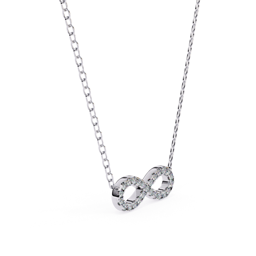 0.32Ct Round Cut Lab Grown Diamond Infinity Love Pendant : ZY-050