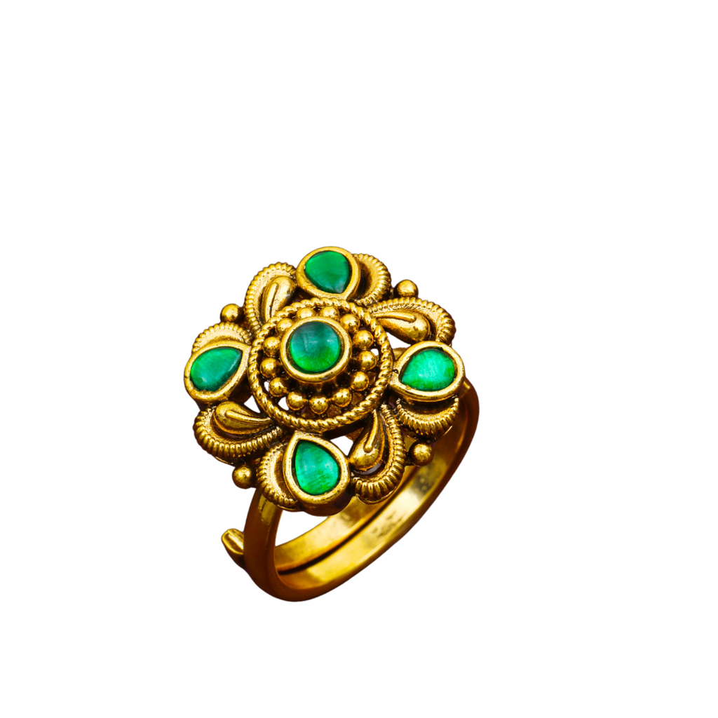 Minimalist Gold-Plated Temple Ring Â Dainty Everyday Jewellery J-307 : J-307