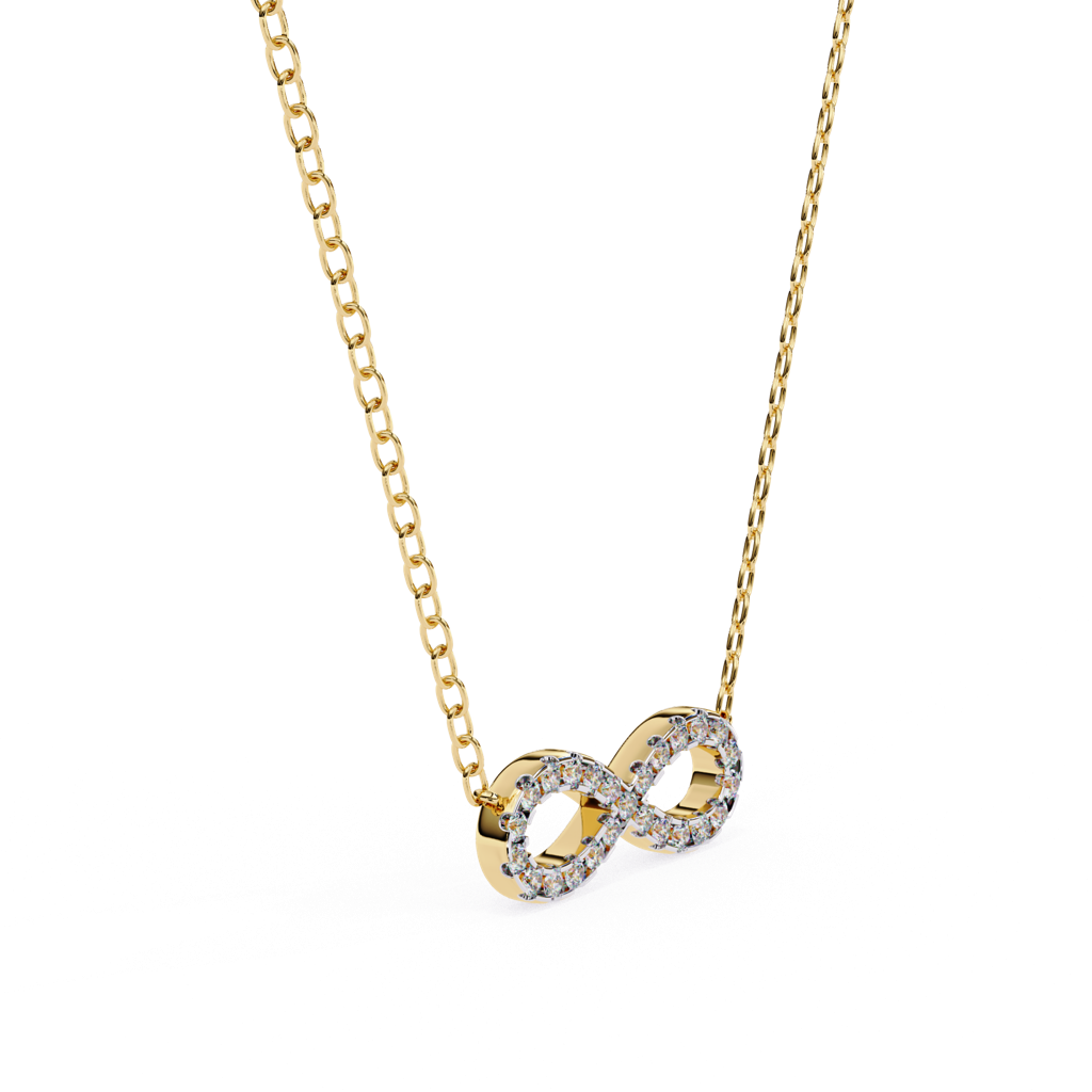 0.32Ct Round Cut Lab Grown Diamond Infinity Love Pendant : ZY-050
