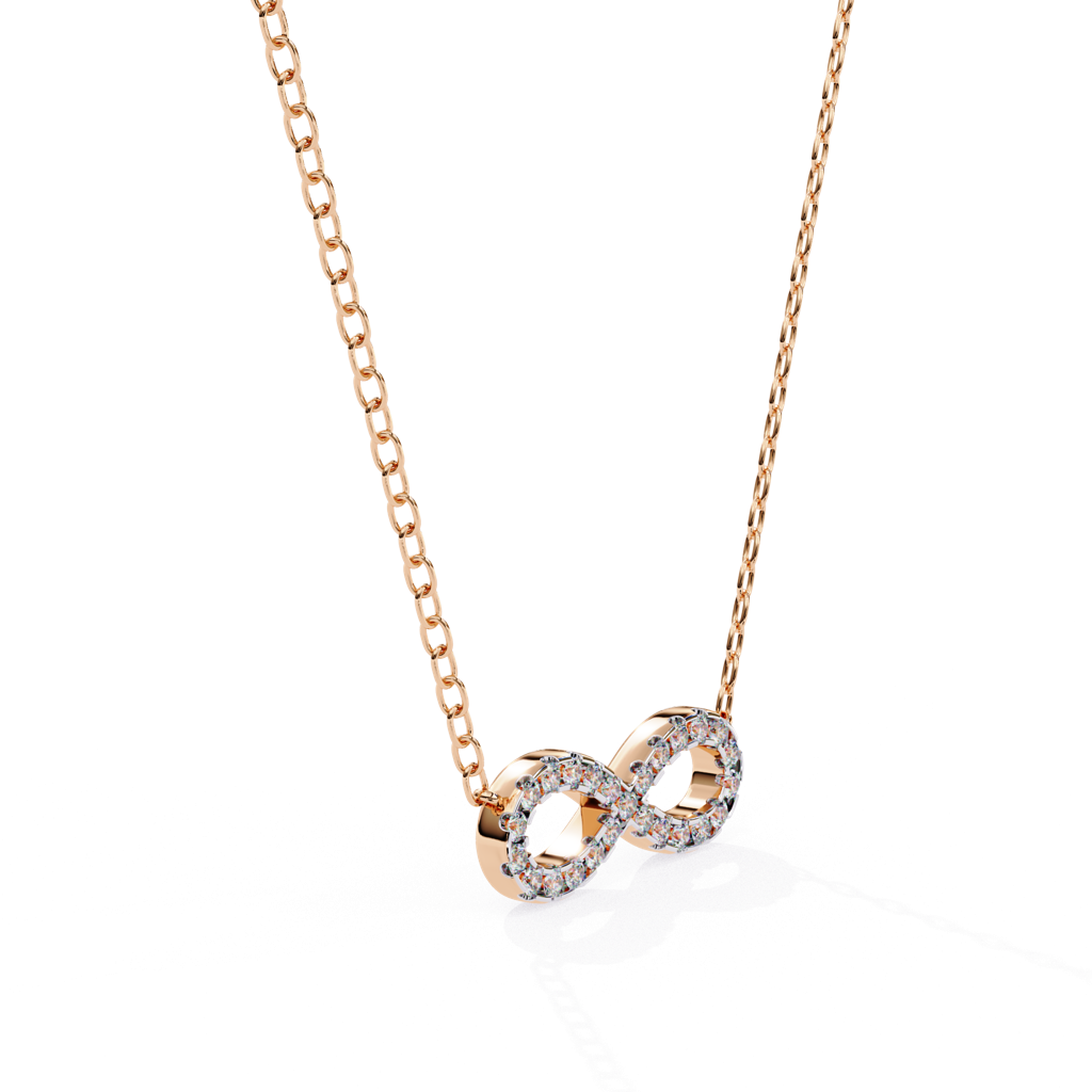 0.32Ct Round Cut Lab Grown Diamond Infinity Love Pendant : ZY-050