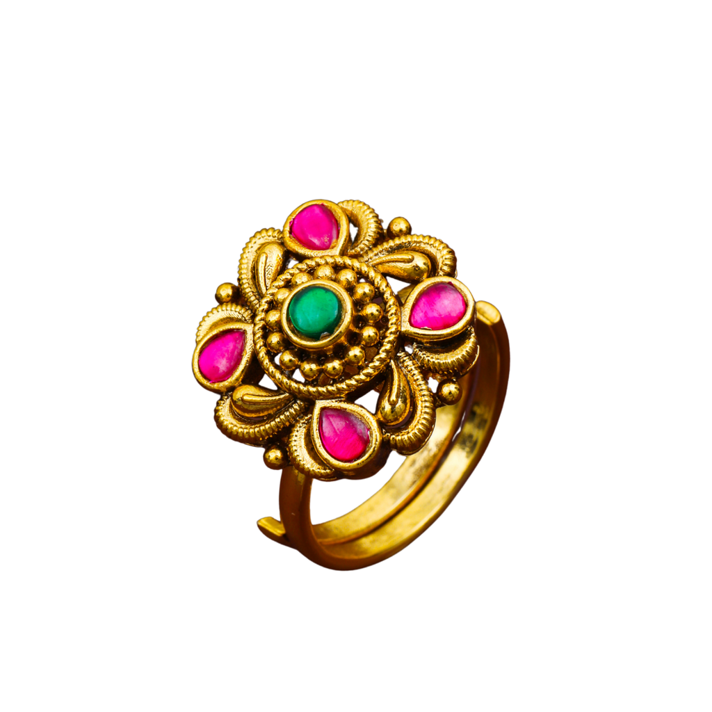 Minimalist Gold-Plated Temple Ring Â Dainty Everyday Jewellery J-307 : J-307