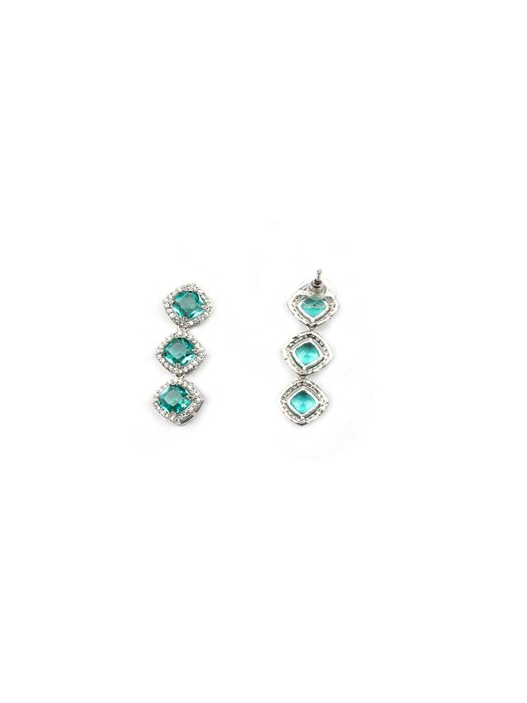 Â Eternal Sparkle:  Ad Sleek Necklace Set : AD132CRYSTALGREEN