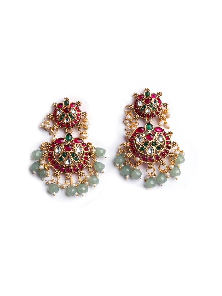 Multicolor Kemp Jadau Bridal Haram Set : SATJS351