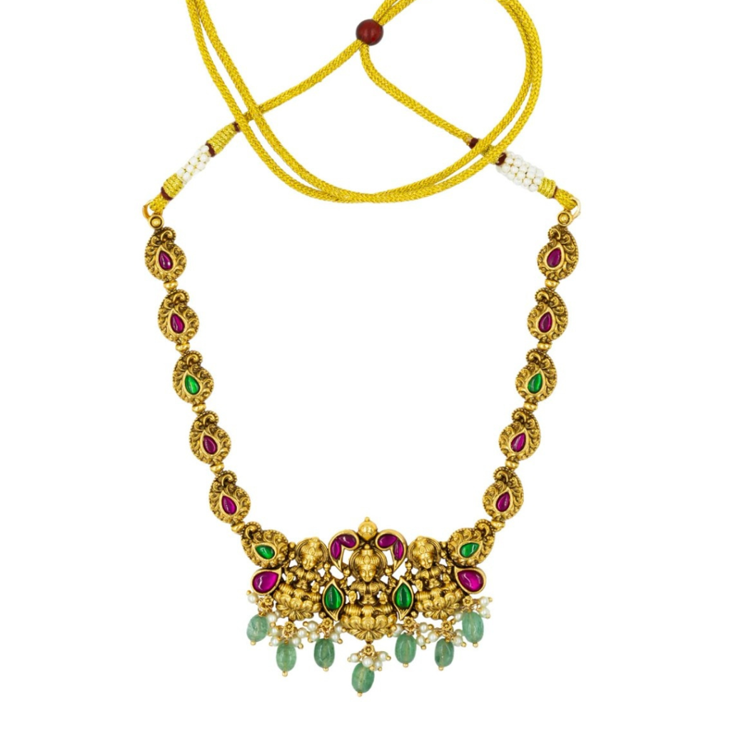 Anvika Necklace Set  – 1 Gram Gold Plated Temple Jewellery : T-34
